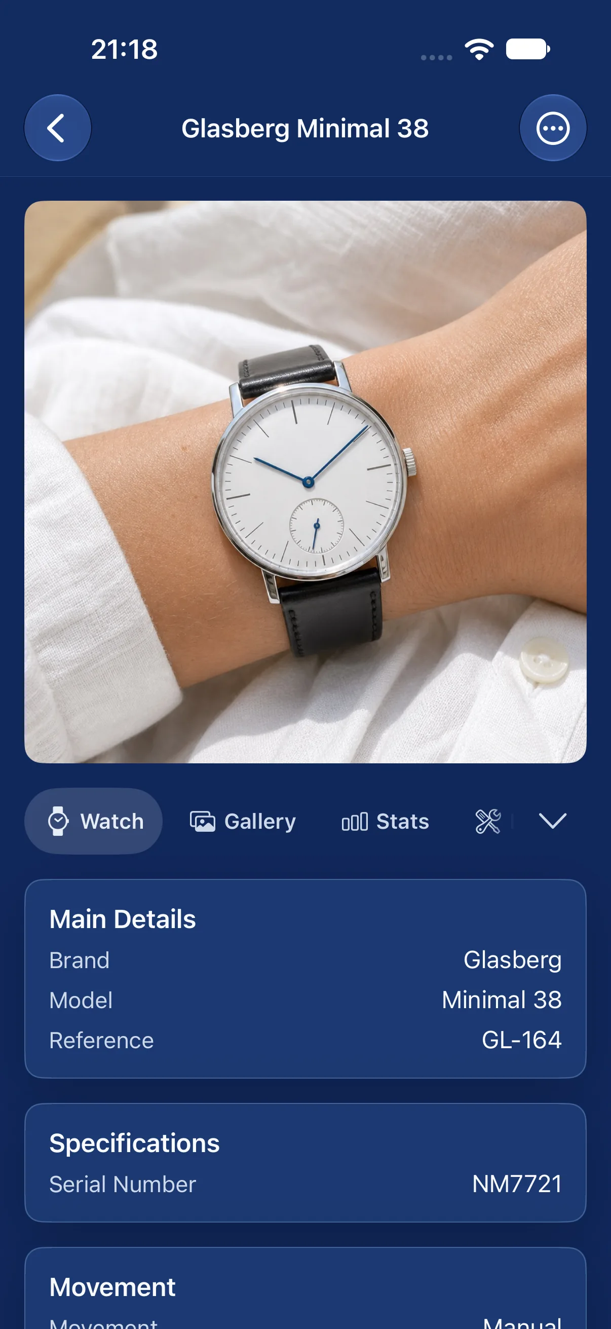 Watch detail with photos and specifications